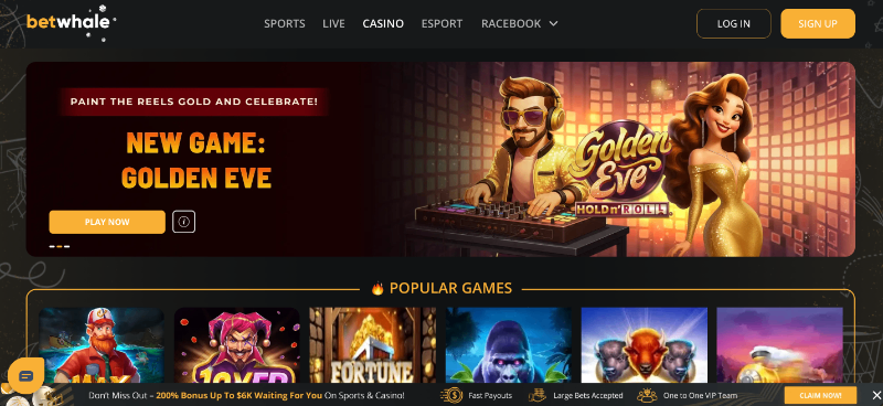 BetWhale online casino